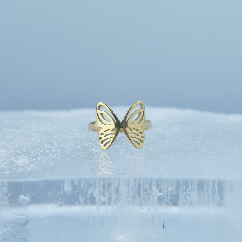 Aurelia Butterfly Gold Plated Ring by SVORA