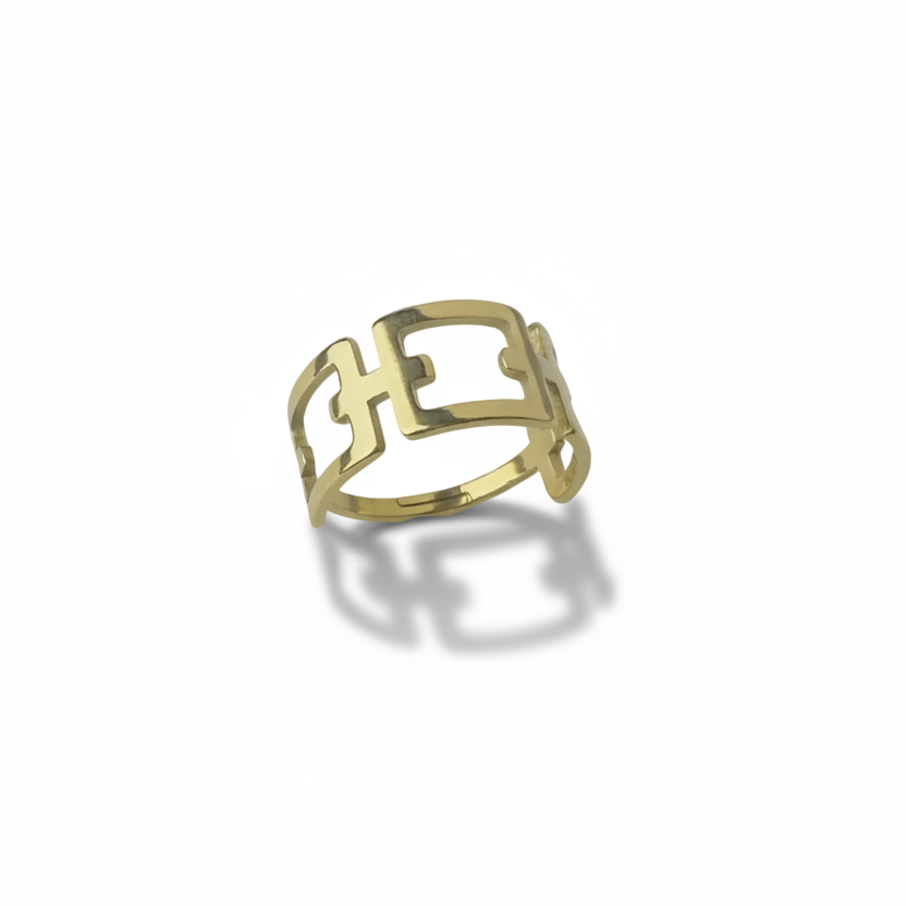 Aurelia Geometric Gold Plated Ring by SVORA
