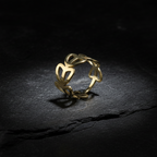Aurelia Heart Gold Plated Ring top view by SVORA