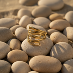 Chunky Triple Layer Gold Plated Ring by SVORA