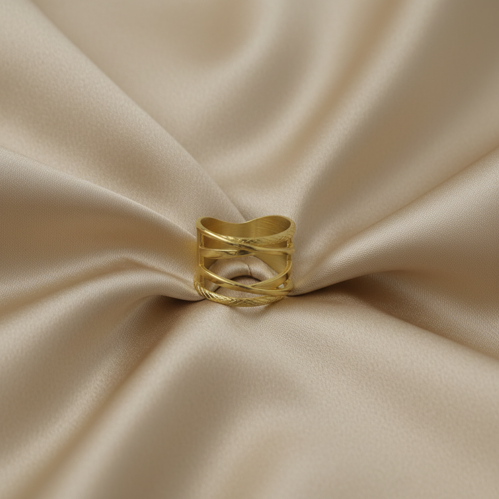 Chunky Stacked Gold Plated Ring by SVORA
