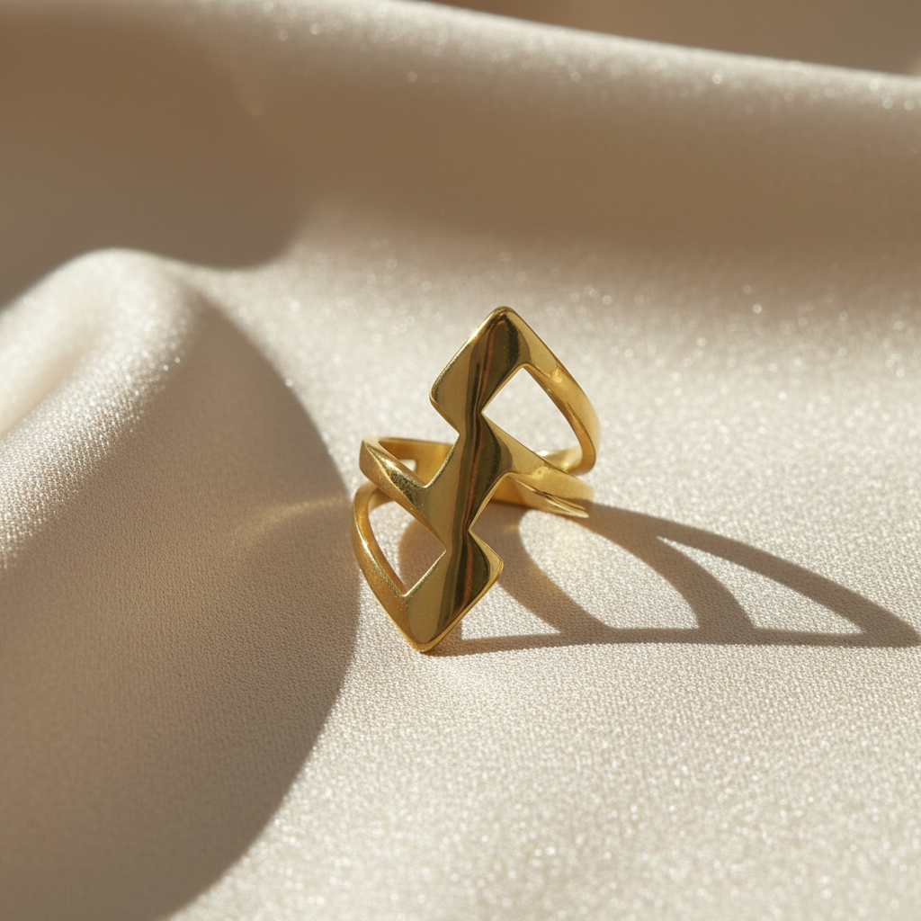 Chunky Flash Superhero Gold Plated Ring by SVORA