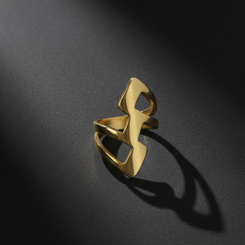 Chunky Flash Superhero Gold Plated Ring by SVORA