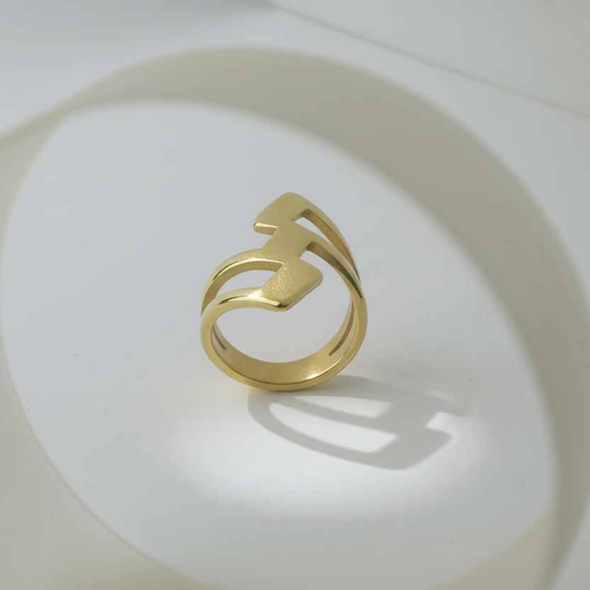 Chunky Flash Superhero Gold Plated Ring by SVORA