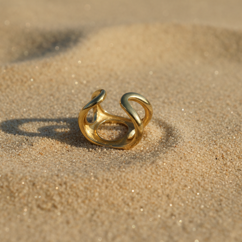 Chunky Hollow Gold Plated Ring by SVORA