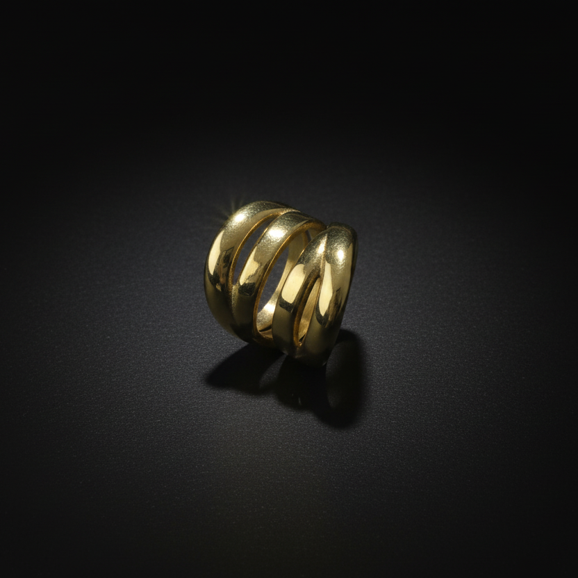 Chunky 4 Layers Gold Plated Ring by SVORA