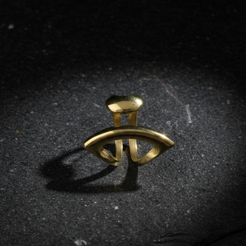 Chunky Front Open Thick Gold Plated Ring by SVORA