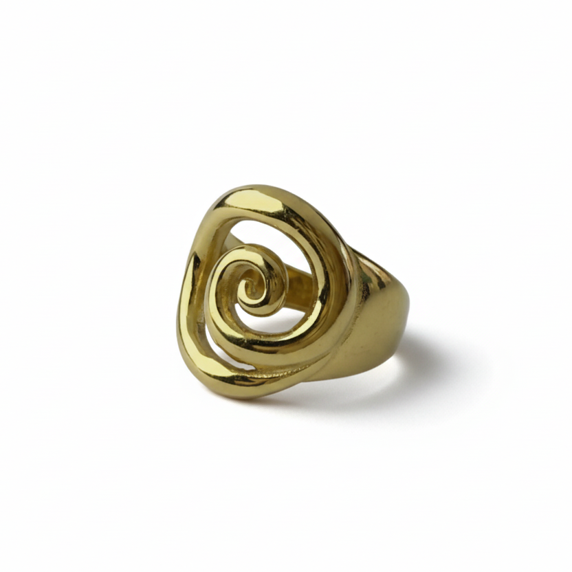 Chunky Rose Shaped Gold Plated Rings by SVORA