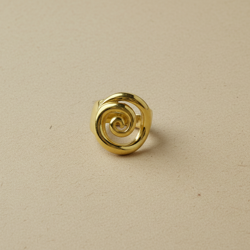 Chunky Rose Shaped Gold Plated Rings by SVORA
