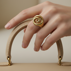 Chunky Rose Shaped Gold Plated Rings worn look by SVORA