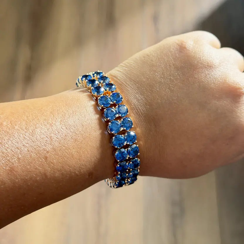 Double-Row Blue Stones Bracelet