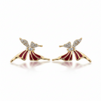 Red Butterfly Stud Earrings