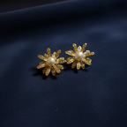 Flower Bloom Pearl Stud Earrings by SVORA