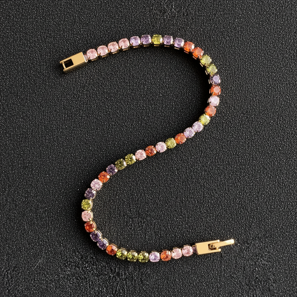 Multicolor Tennis Adjustable Bracelet by SVORA