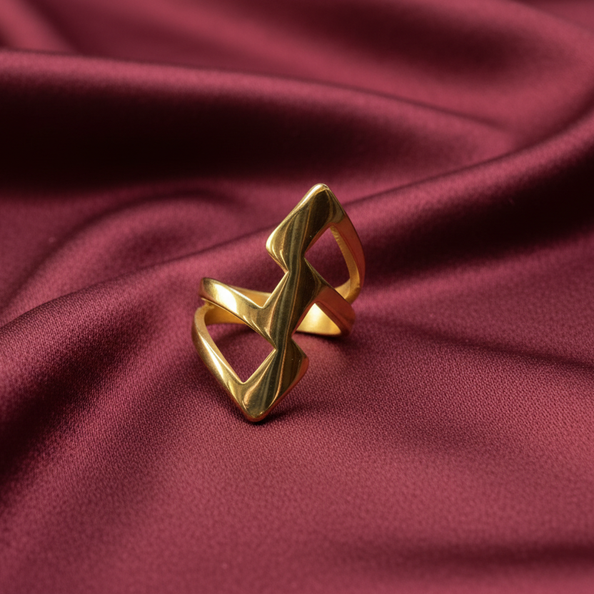 Chunky Flash Superhero Gold Plated Ring by SVORA