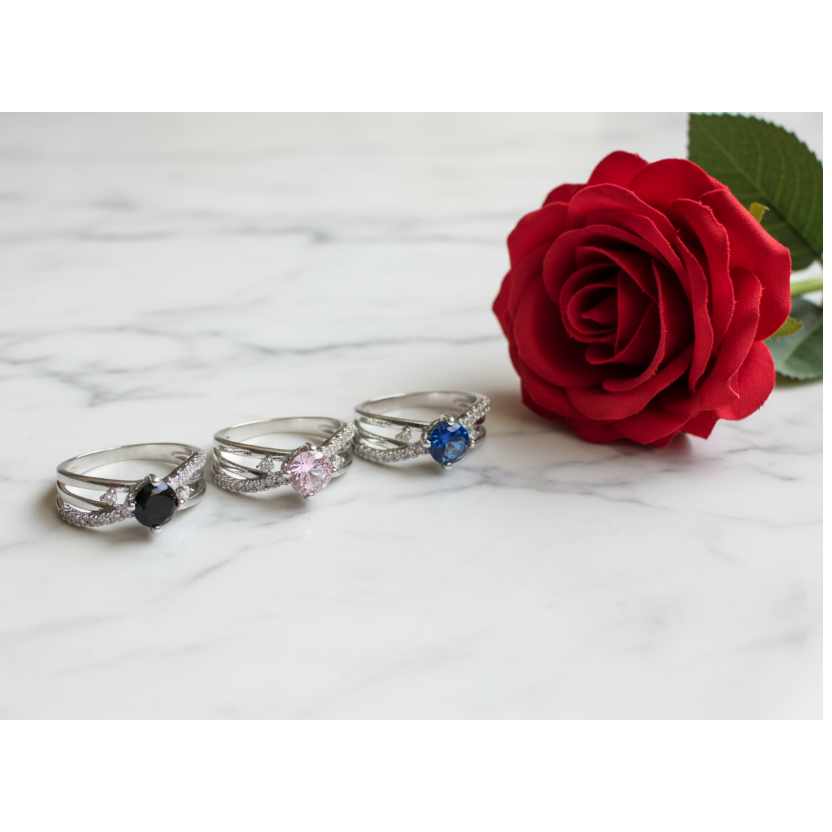 Midnight Blue Gemstone Adjustable Ring different colors by SVORA
