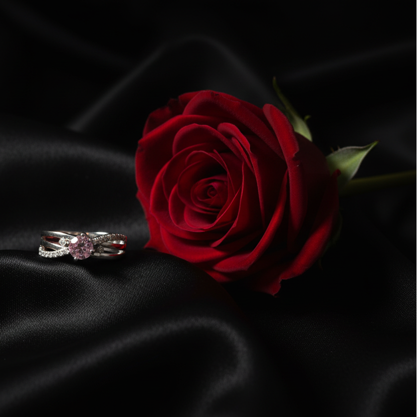 Midnight Pink Gemstone Adjustable Ring by SVORA