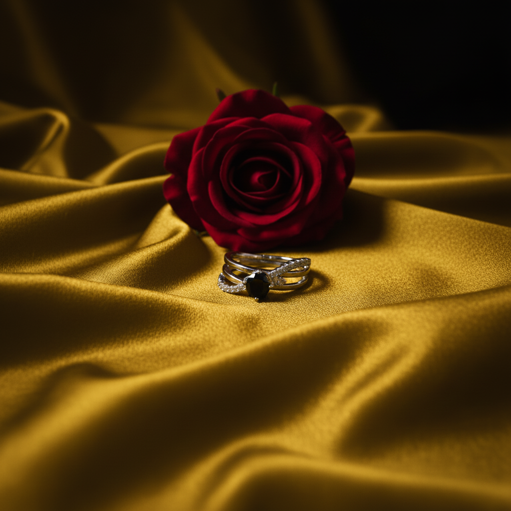 Midnight Black Gemstone Adjustable Ring by SVORA