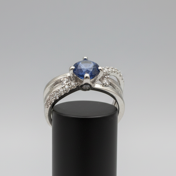 Midnight Blue Gemstone Adjustable Ring by SVORA