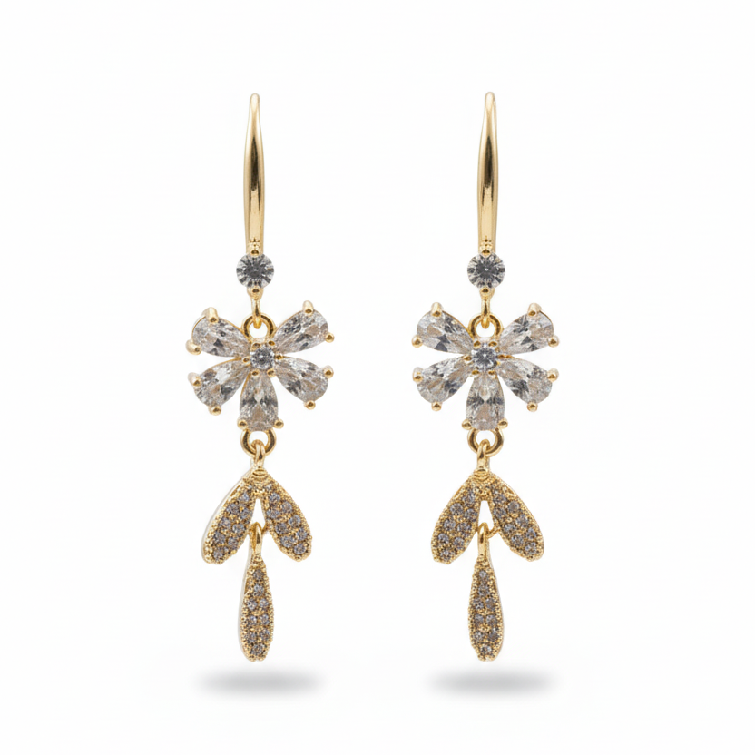 Flora Stones Dangler Earrings by SVORA