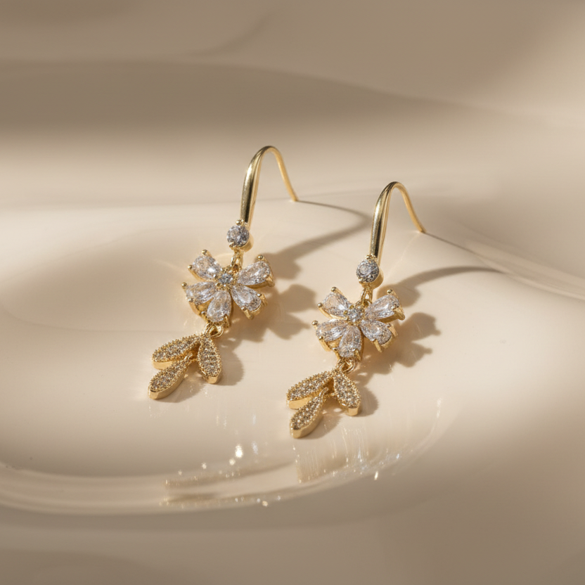 Flora Stones Dangler Earrings by SVORA