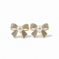 Bow and Pearl Stud Earrings by SVORA