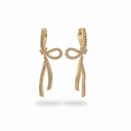 Ribbon Knot Diamond Dangler Earrings by SVORA