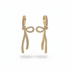 Ribbon Knot Diamond Dangler Earrings by SVORA