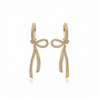 Ribbon Knot Diamond Dangler Earrings