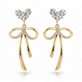 Heart and Bow Dangler Earrings by SVORA