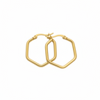 Minimal Hexagon Hoop Earrings