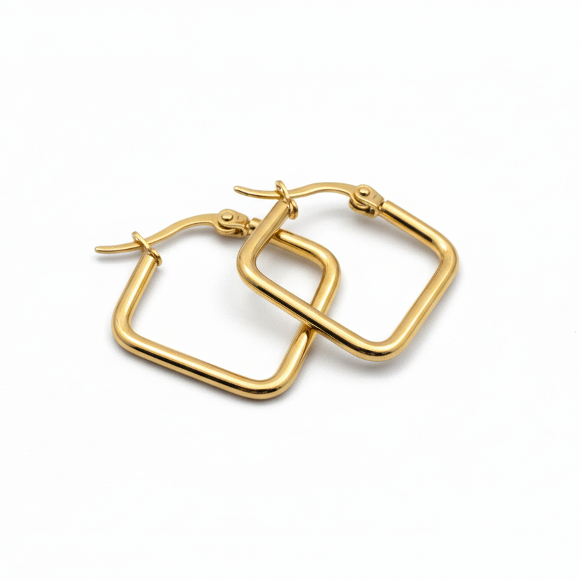 Minimal Square Hoop Earrings by SVORA