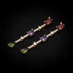 Multicolor stones Dangler Earrings detail shot by SVORA