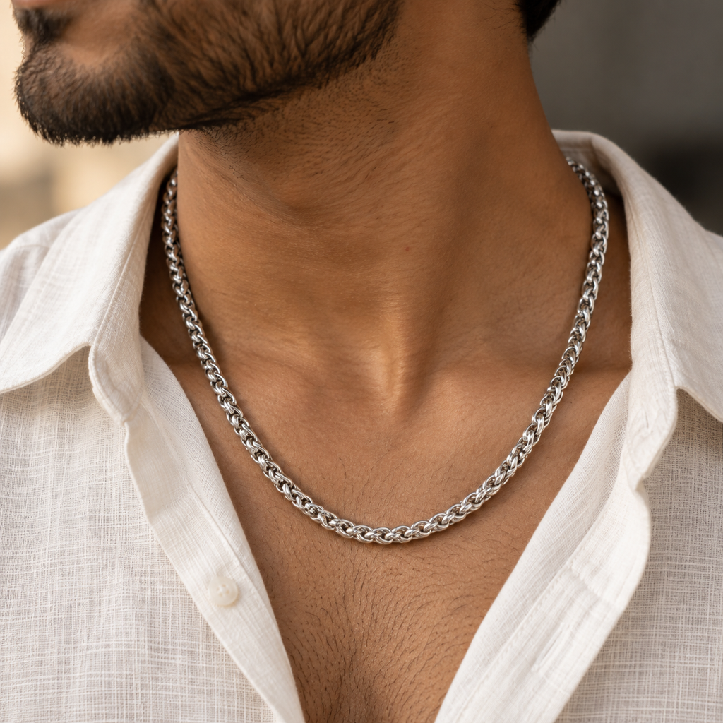 Heavy Round-Link Men's Chain | 22 Inch