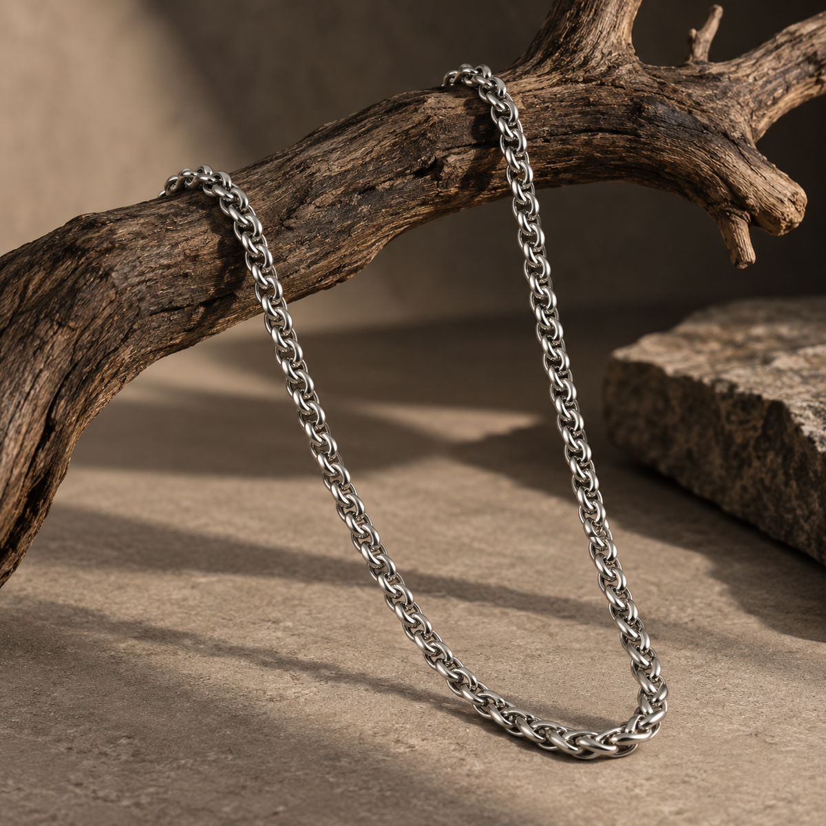 Heavy Round-Link Men's Chain | 22 Inch