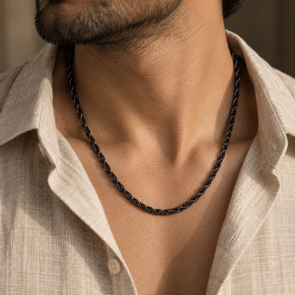 Black Rope Men's Chain | 22 Inch