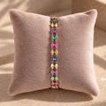 Multicolour Double Leaf Tennis Bracelet