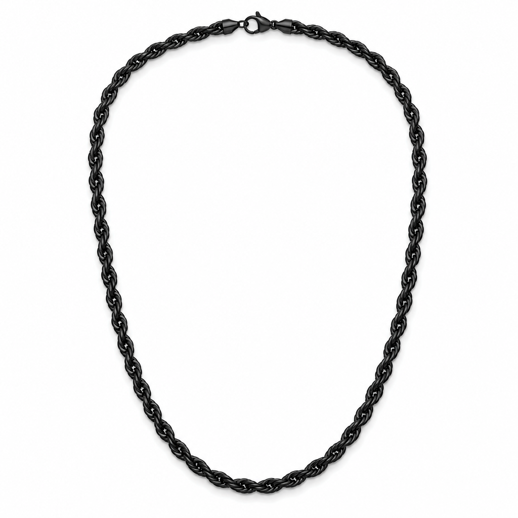 Black Rope Men's Chain | 22 Inch