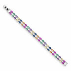 Multicolour Double Leaf Tennis Bracelet
