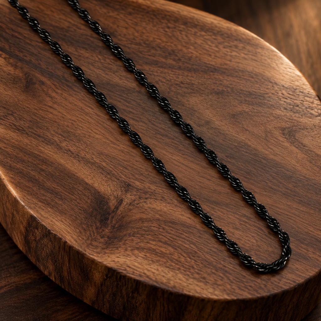 Black Rope Men's Chain | 22 Inch