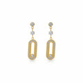 Trio Solitaire Connector Dangler Earrings