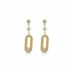 Trio Solitaire Connector Dangler Earrings