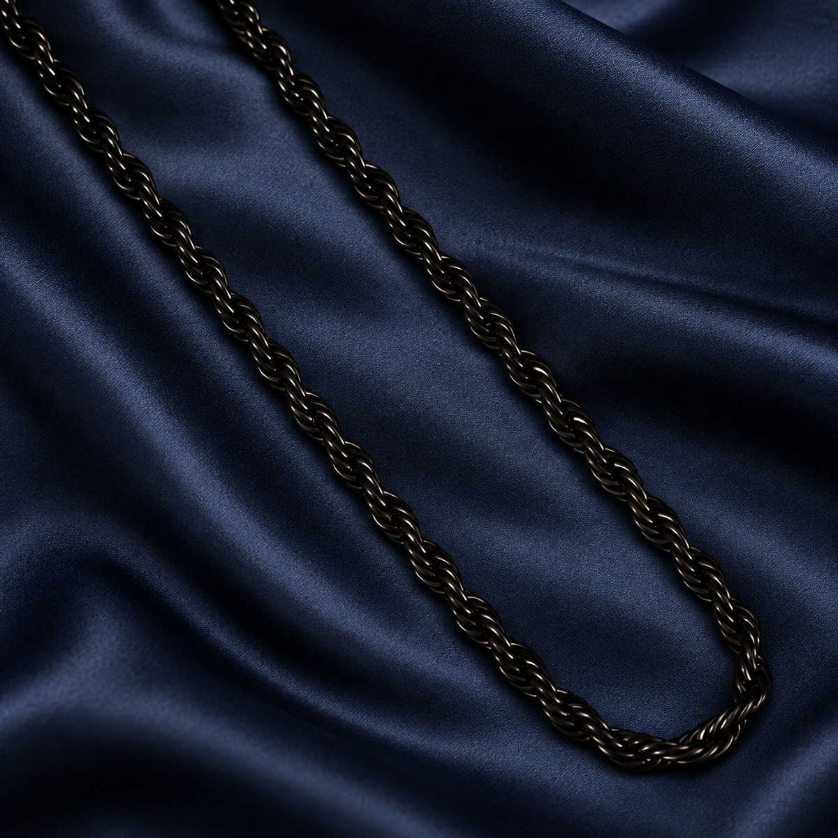 Black Bold Rope Men's Chain | 22 Inch