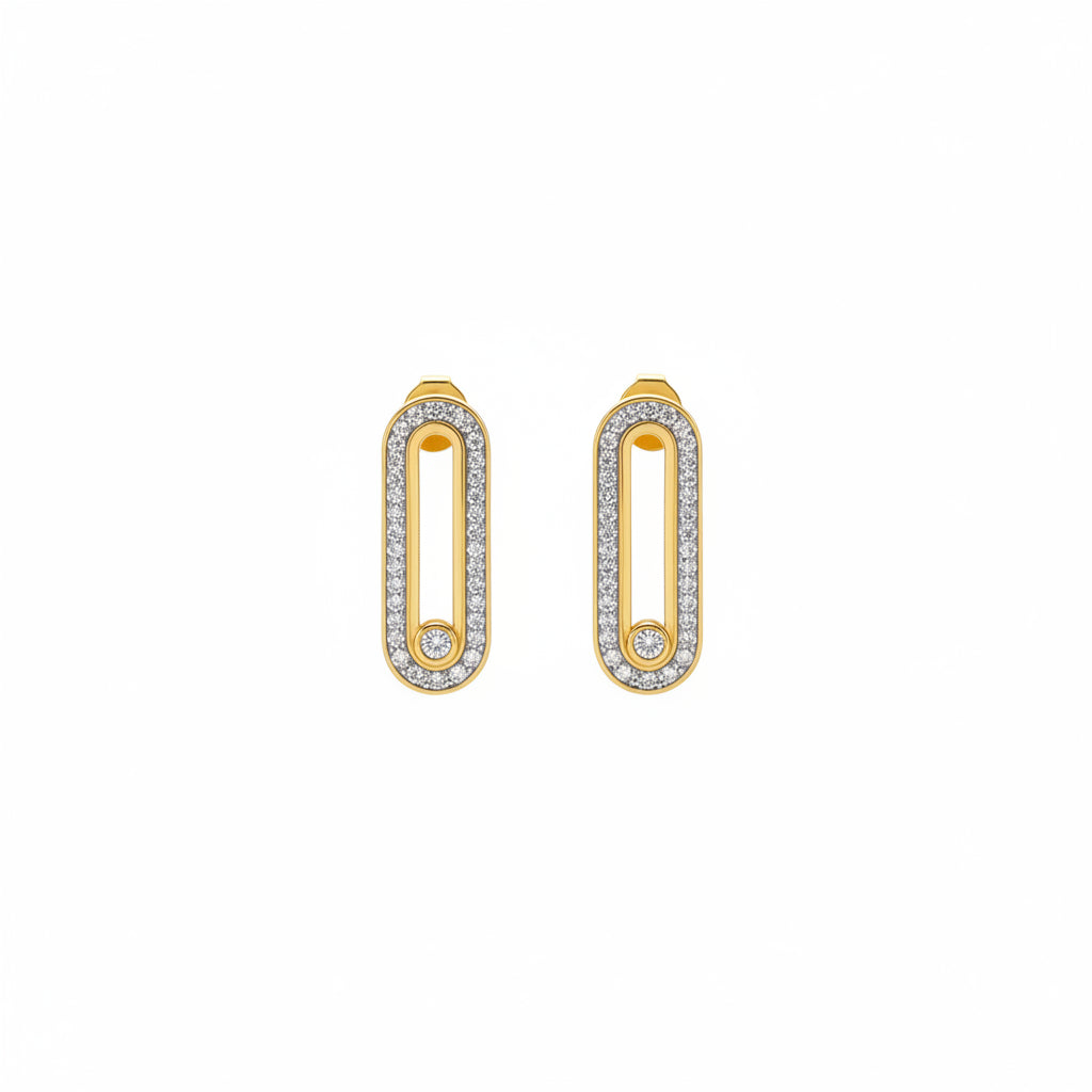 Connector Bar Solitaire Dangler Earrings