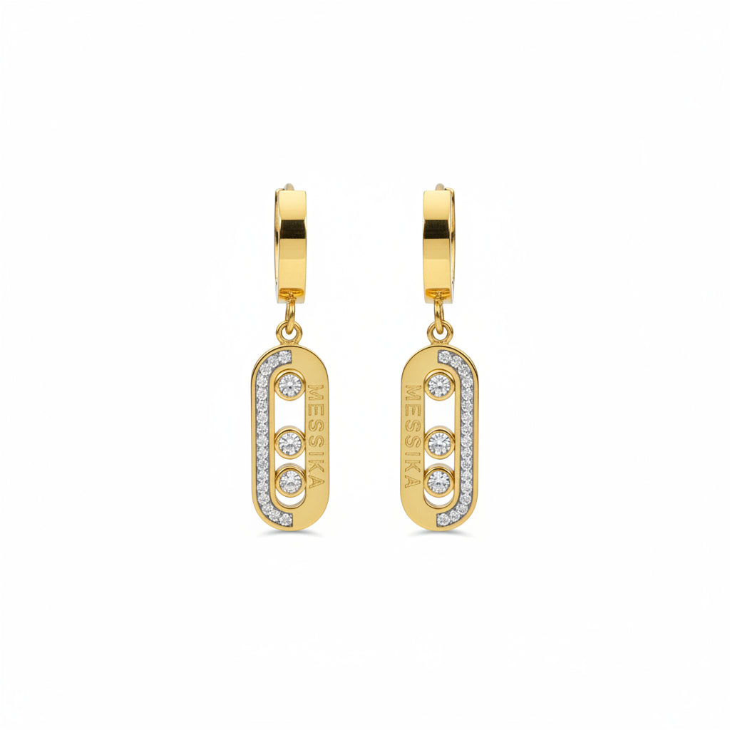 Brillant Connector Solitaire Dangler Earrings
