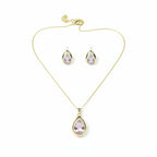 Blush Drop Necklace Earrings Set