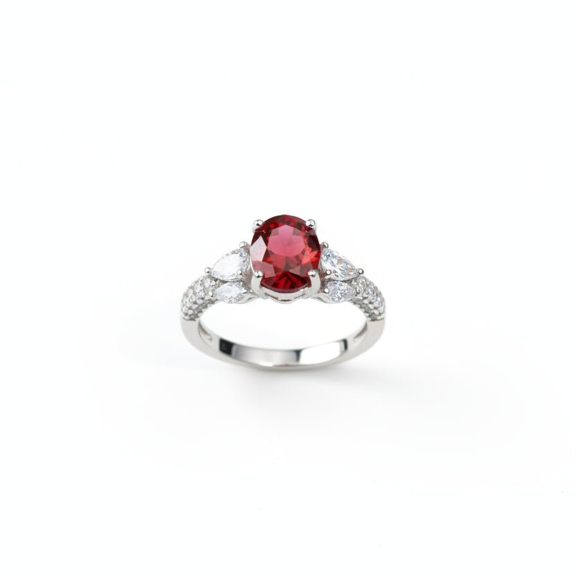 Ethereal Crimson Cocktail Ring