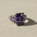 Ethereal Amethyst Trilogy Ring