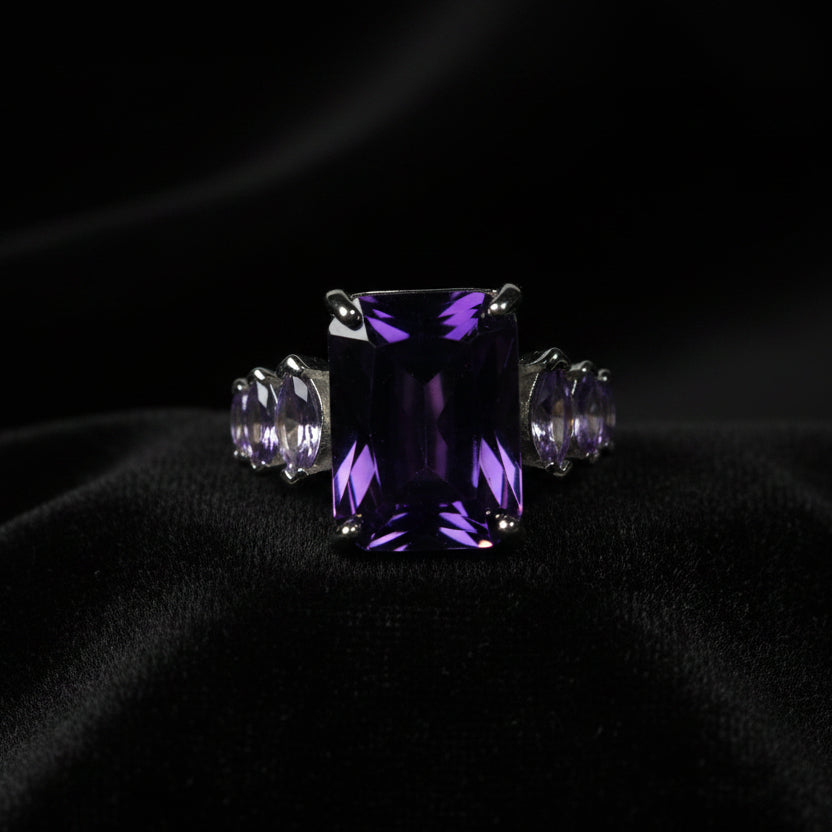 Ethereal Amethyst Trilogy Ring