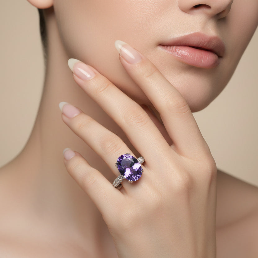 Ethereal Lavender Solitaire Ring